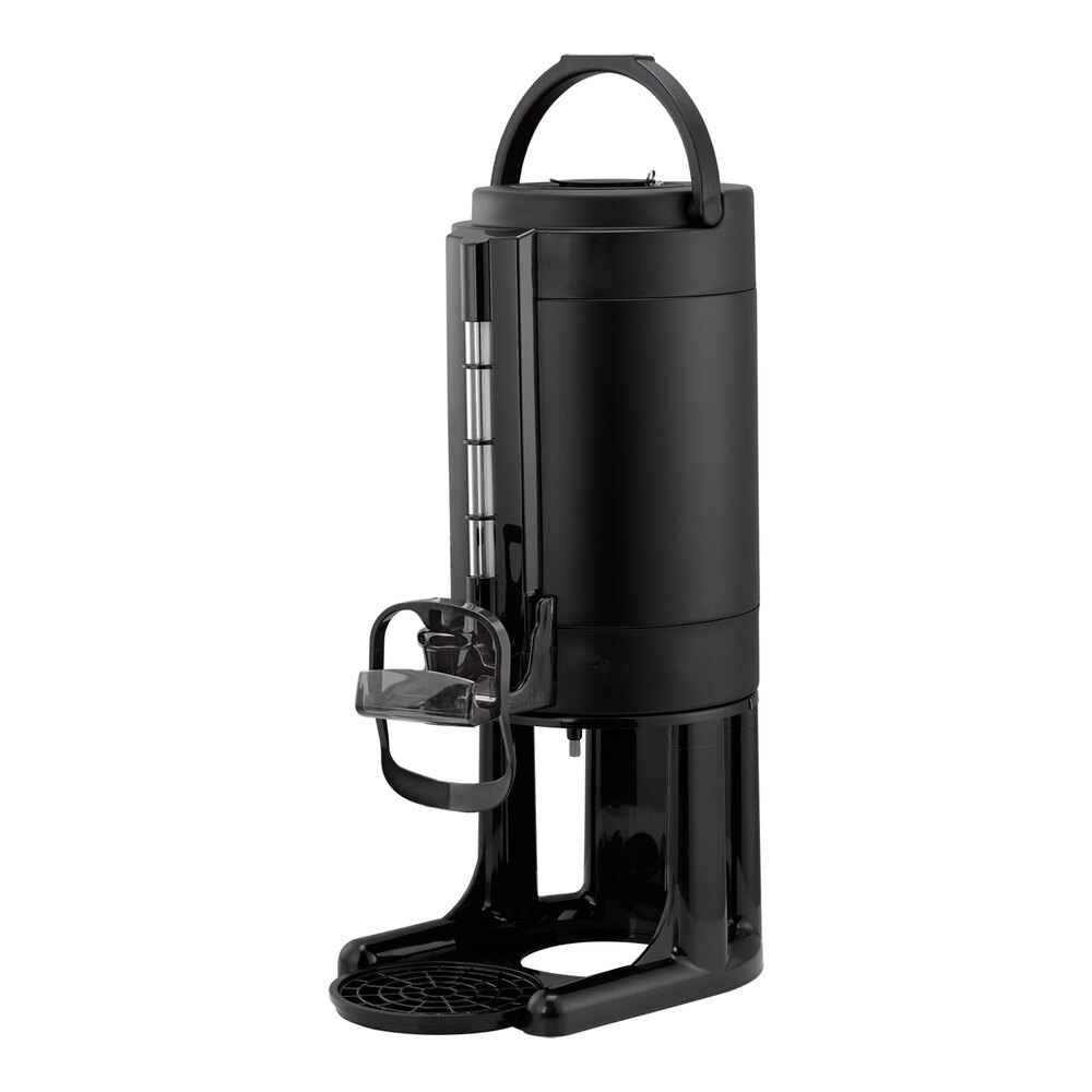 Service Ideas Universal GIU15GV2BLKHF 1.5 Gallon Black Thermal Hands-Free Coffee Server with Stand