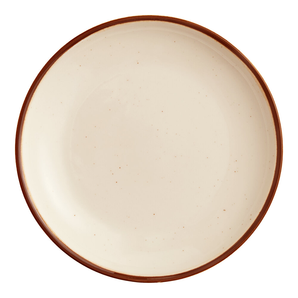 Acopa Keystone 7" Vanilla Bean Porcelain Coupe Plate - Sample
