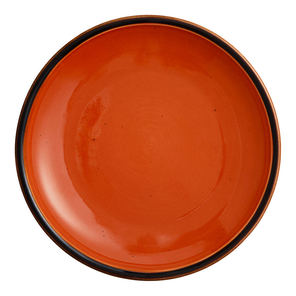 Acopa Keystone 6" Sedona Orange Porcelain Coupe Plate - Sample