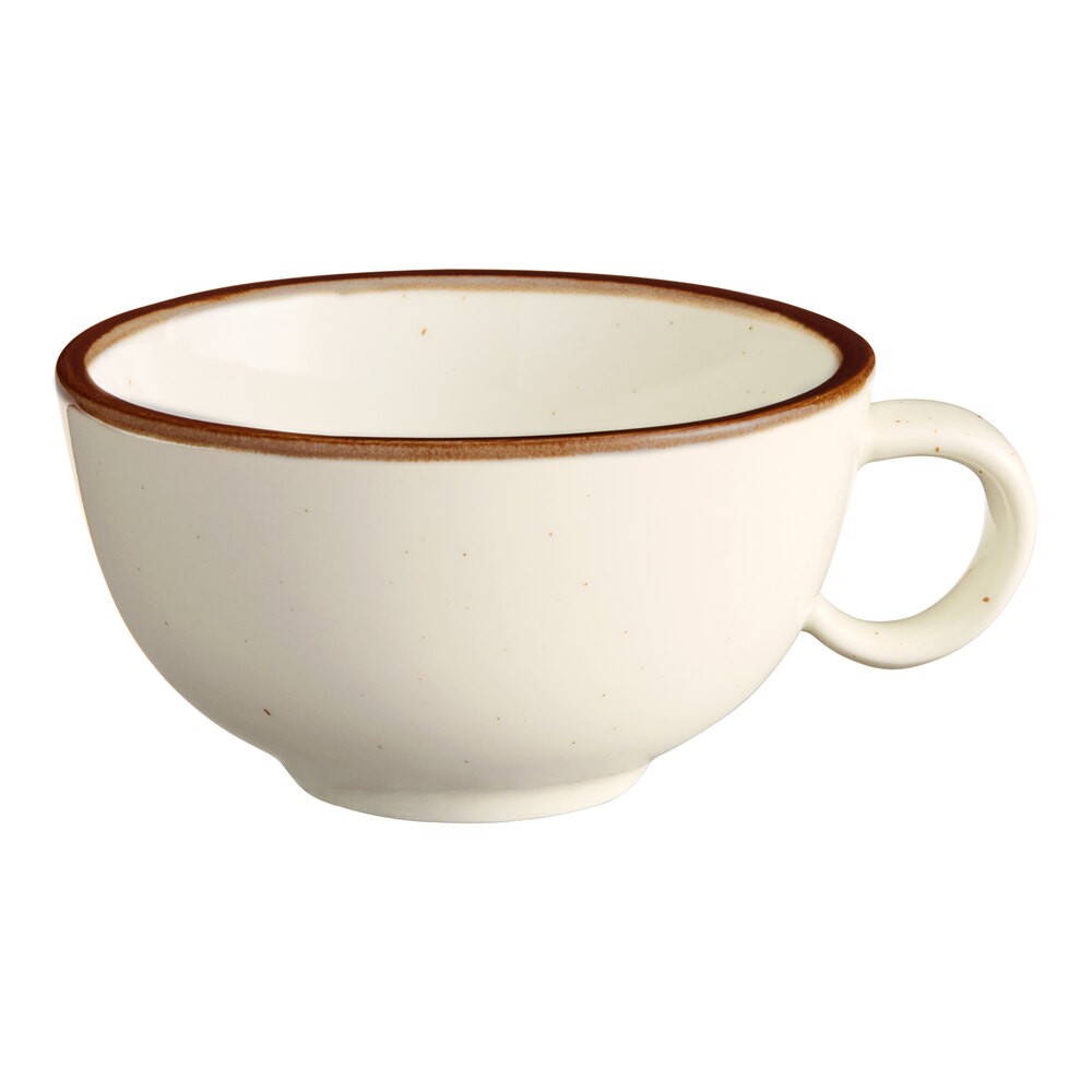 Acopa Keystone 8 oz. Vanilla Bean Porcelain Low Cup - Sample