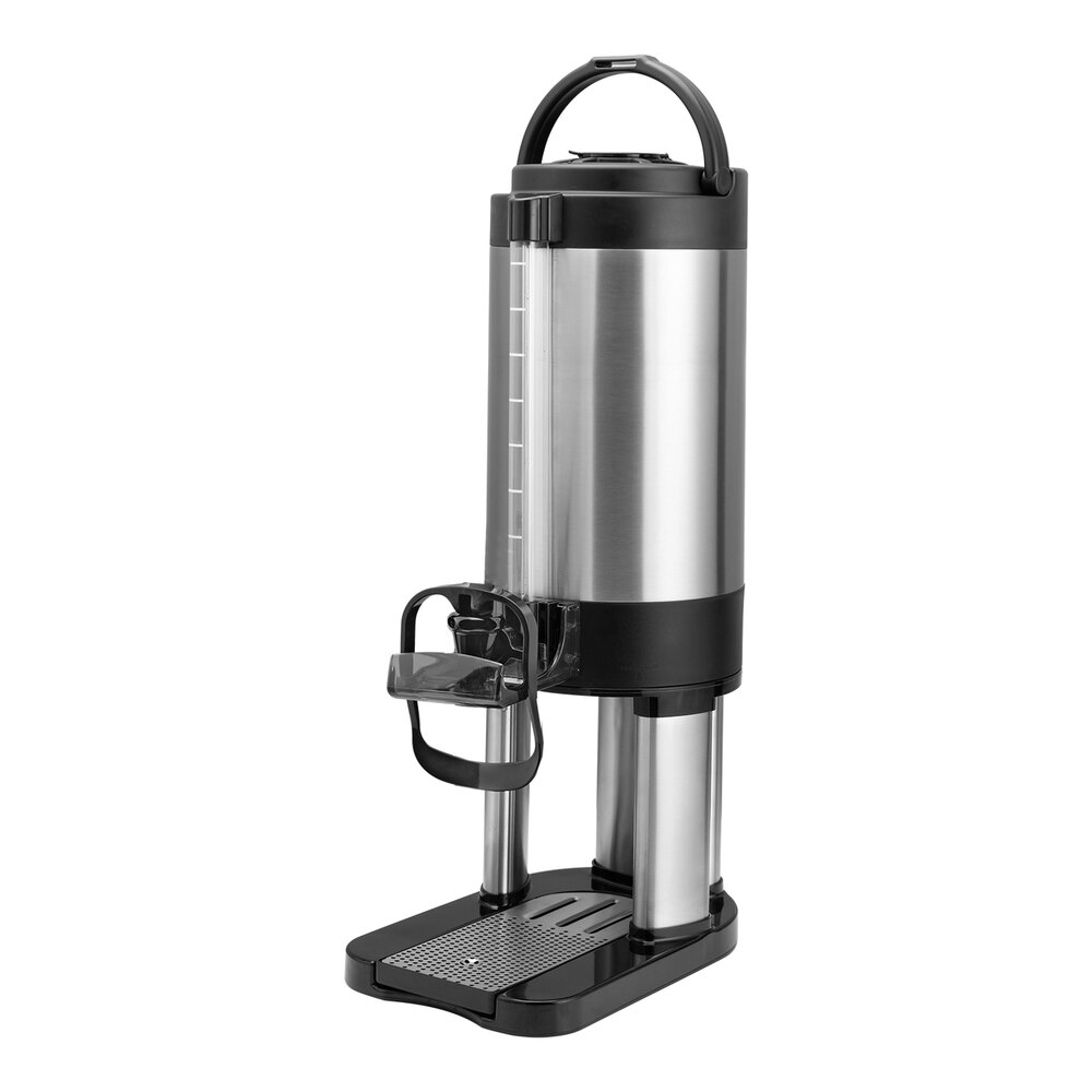 Service Ideas Slim GIUSL15GHF 1.5 Gallon Brushed Stainless Steel Thermal Hands-Free Coffee Server with Stand