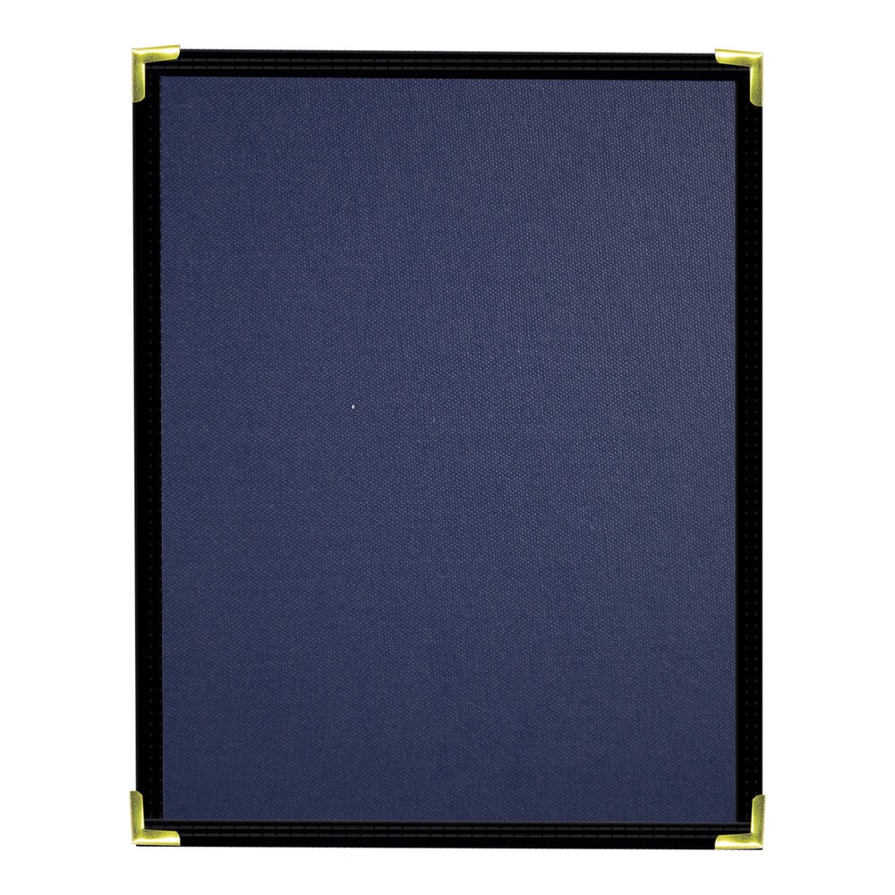 H. Risch, Inc. Linen 8 1/2" x 11" Customizable Royal 1-View Menu Cover - 25/Case
