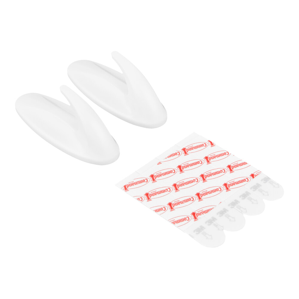 3M 17081ES Command™ White Medium Designer Hook - 2/Set
