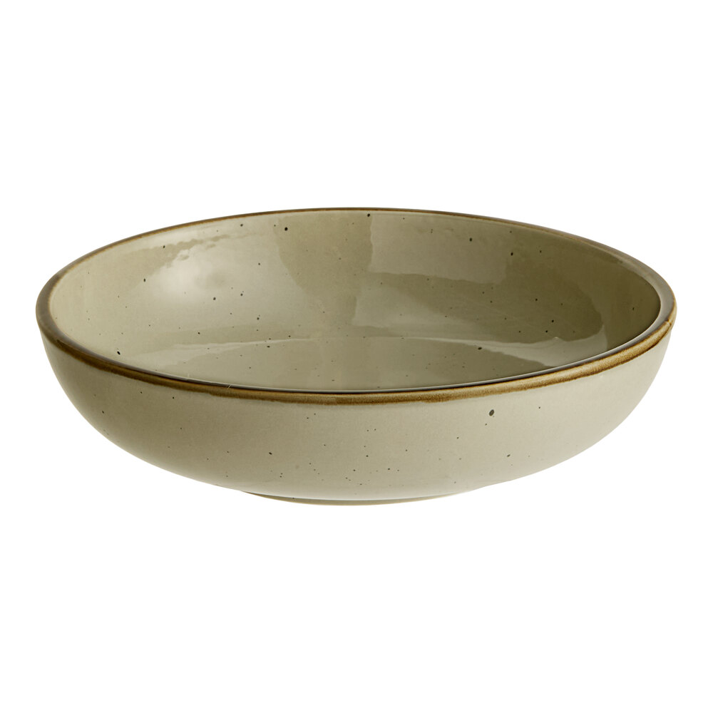 Acopa Keystone 8" Granite Gray Stoneware Coupe Low Bowl - Sample