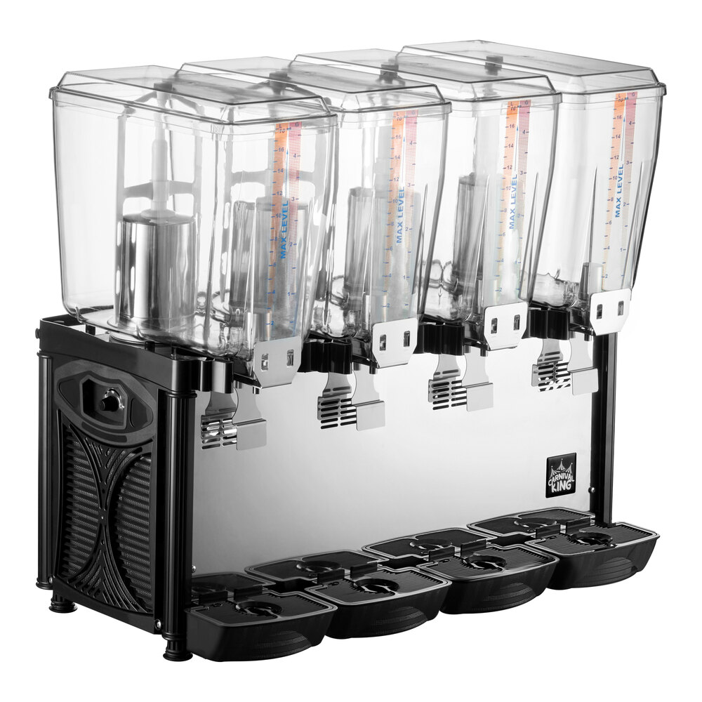 Carnival King RBD5G4 Quadruple 5 Gallon Bowl Refrigerated Beverage Dispenser - 120V