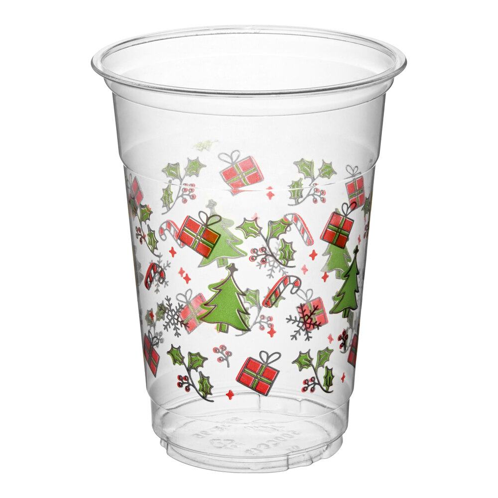 Choice 16 oz. Holiday PET Plastic Cold Cup - 1,000/Case