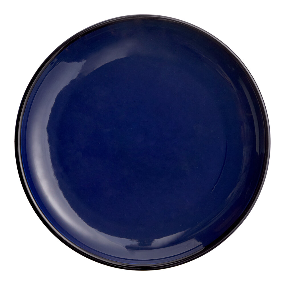 Acopa Keystone 10 1/2" Azora Blue Stoneware Coupe Plate - Sample