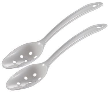 Gourmac 11" Nylon Straining Spoons, White - Set of 2 (31700-2WH)