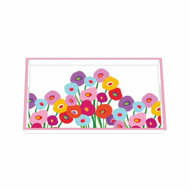Paperproducts Design Lacquered Wood Vanity Tray, Super Bouquet (32089)