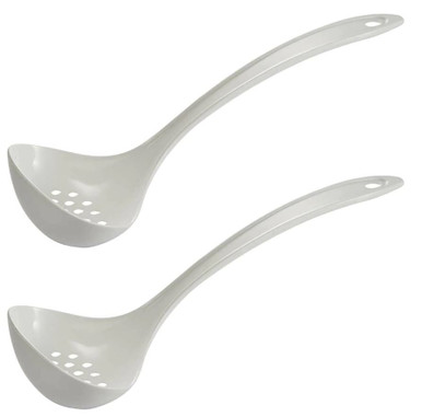 Gourmac 11" Nylon Straining Ladles, White - Set of 2 (3704-2WH)
