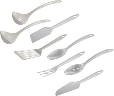 Gourmac 11" Nylon Serving Utensils, White - Set of 8 (3717-8WH)
