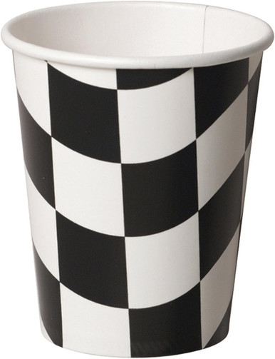 CEG Paper Cups, 9 oz. - Black and White Check (373344)