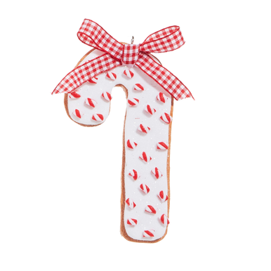 RAZ Imports Peppermint Sprinkles Cookie Ornament, Candy Cane - 4.5" (4315558C)