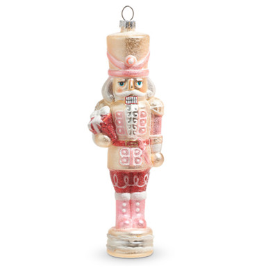 RAZ Imports 8" Glittered Nutcracker Ornament with Red Gift (4320885A)