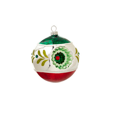 Raz Imports 2024 Reflector Ball Ornament - Silver Band, 4" (4424510A)