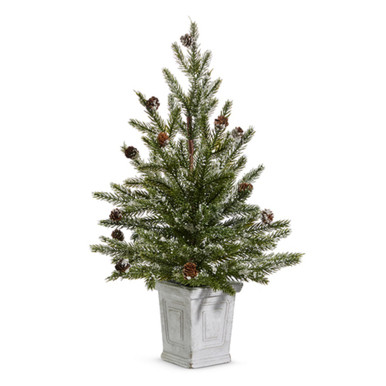 Raz Imports Pine Tree in White Container, 22" (4424625)