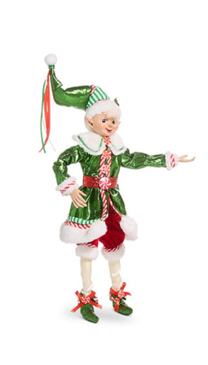 Raz Imports 16" Traditional Posable Elf with Green Coat (4502284A)