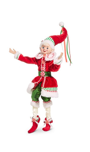 Raz Imports 16" Traditional Posable Elf with Red Coat (4502284B)