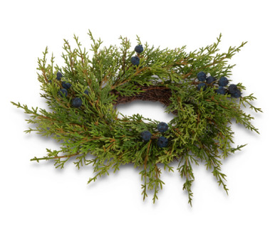 Raz Imports 12" Juniper with Berries Mini Wreath-Candle Ring (4502322)