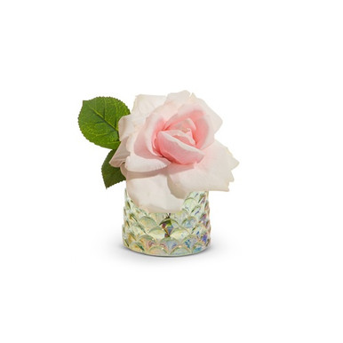 Raz Imports Rose In Glass Vase, Light Pink - 5.5" (4509823A)