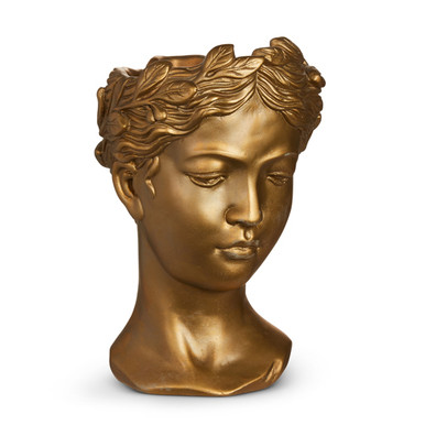 Raz Imports Gold Goddess Head Planter, 13.25" (4509831)