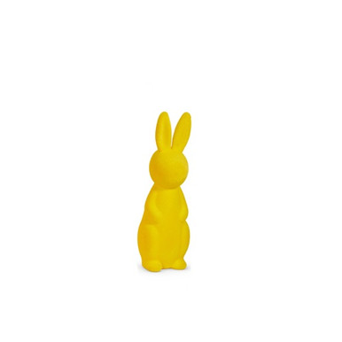 Raz Imports Flocked Bunny, Bright Yellow - 15" (4516151A)