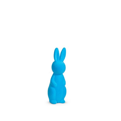 Raz Imports Flocked Bunny, Bright Blue - 15" (4516151B)