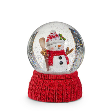 RAZ Imports 6.5" Snowman with Broom Musical Water Globe (4516290)