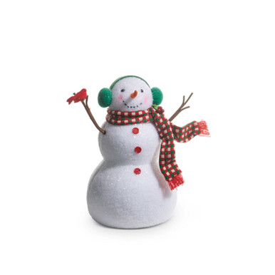 RAZ Imports 15" Snowman Plush with Earmuff (4516597A)