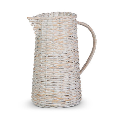 Raz Imports Pitcher, Woven Whitewash - 12" (4520650)