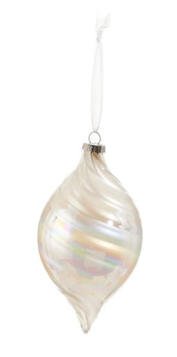 Raz Imports Pearlescent Glass Ornament, Lemon Shape (4522897C)