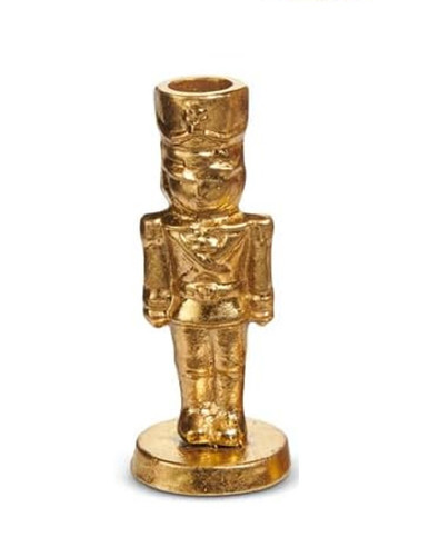 RAZ Imports 5.5" Nutcracker Candlestick - Holds Taper Candle (4559205B)