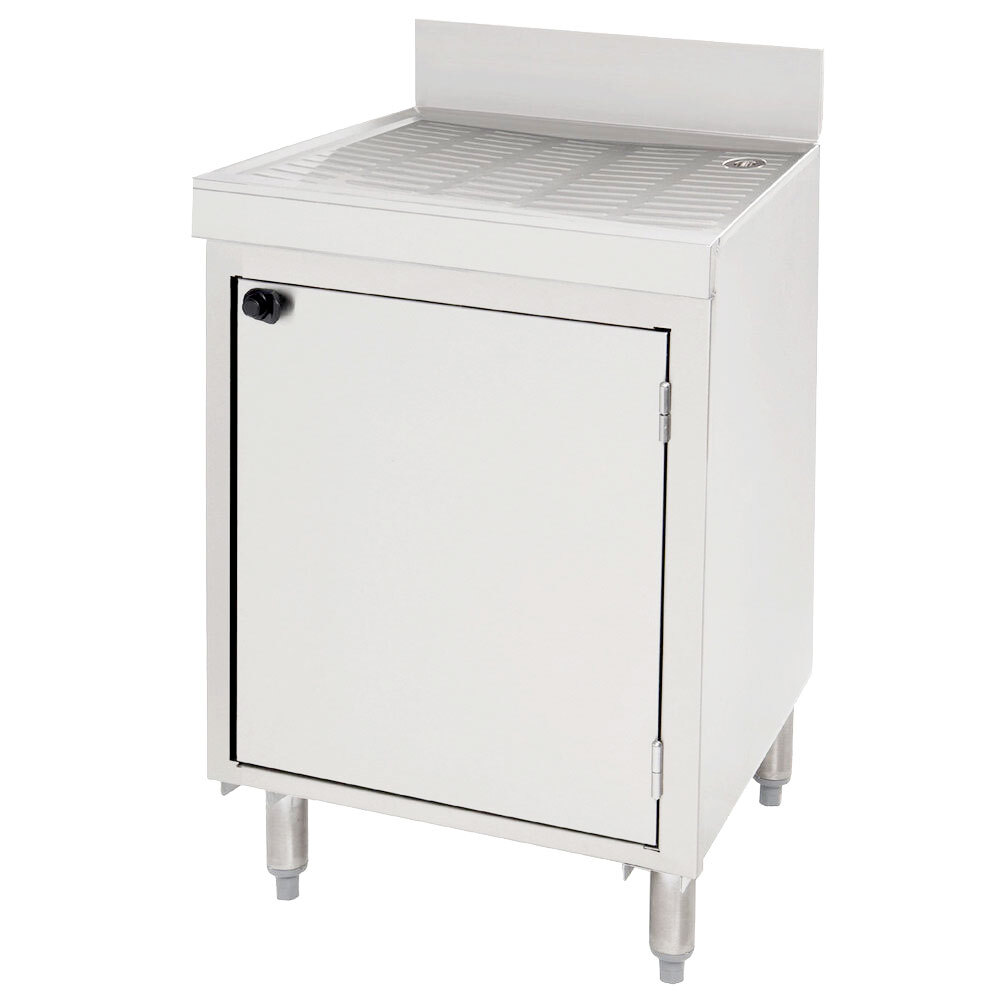 Advance Tabco CRD-2BMD Stainless Steel Drainboard Storage Cabinet with Mid-Shelf and Door - 24" x 21"