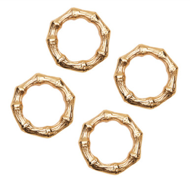 C&F Home Bamboo Napkin Ring, Gold - Set of 4 (4702958)