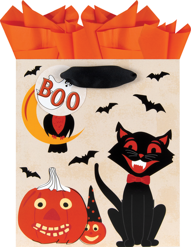 The Gift Wrap Company Small Giftwrap Bag, Vintage Cat (4913-01)