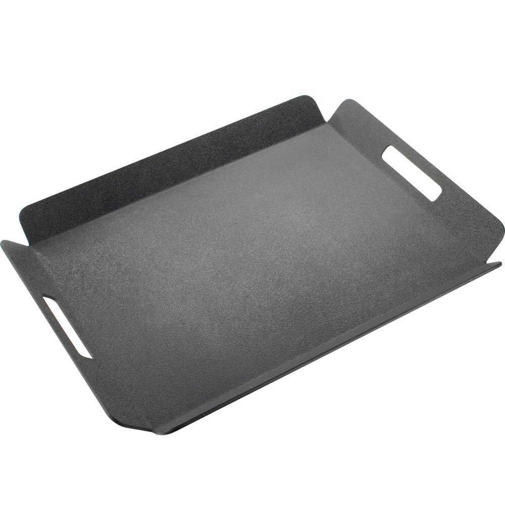 Cal-Mil 958-1-13 22 1/2" x 17" Black Room Service Tray with Raised Edges