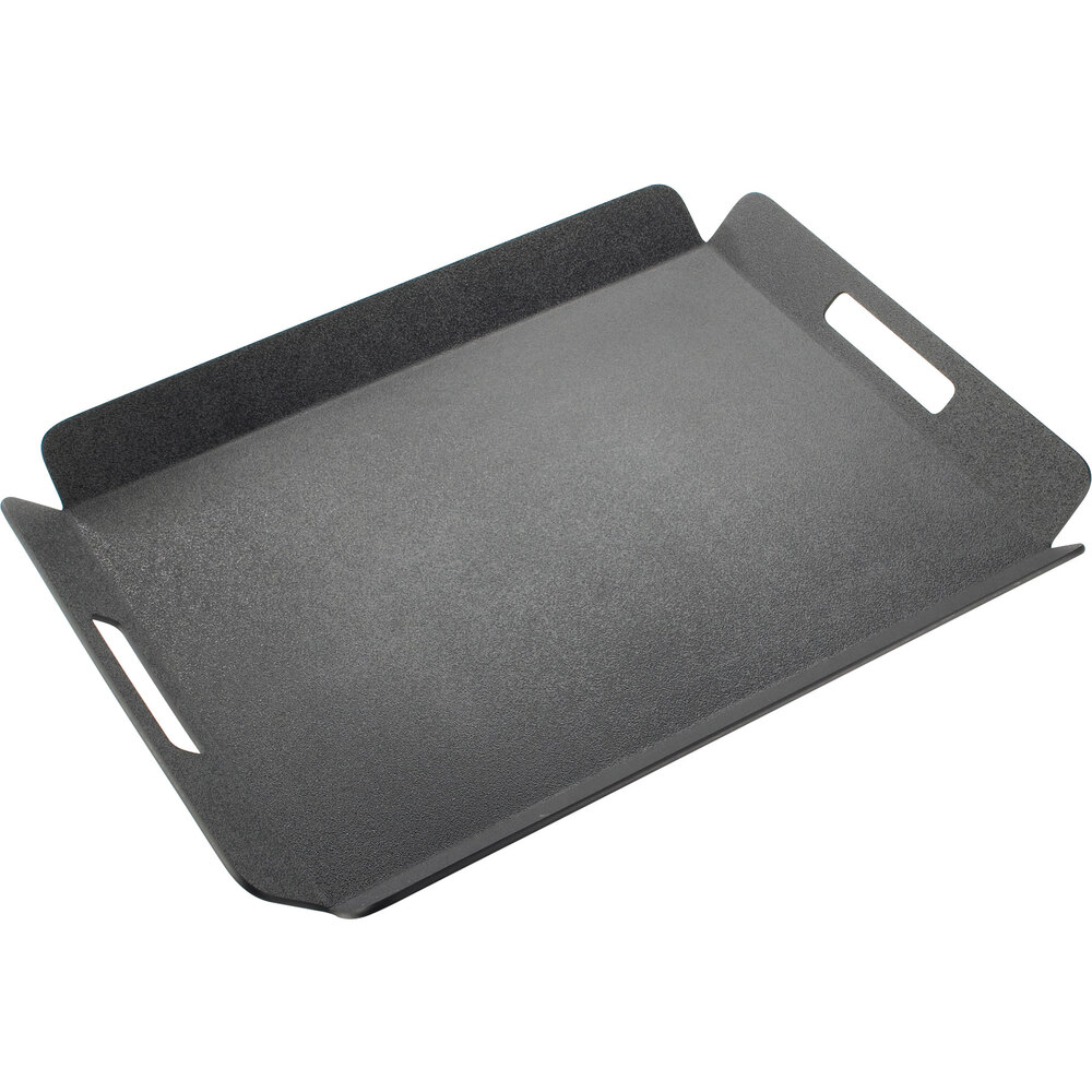 Cal-Mil 958-2-13 16" x 13" Black Room Service Tray with Raised Edges
