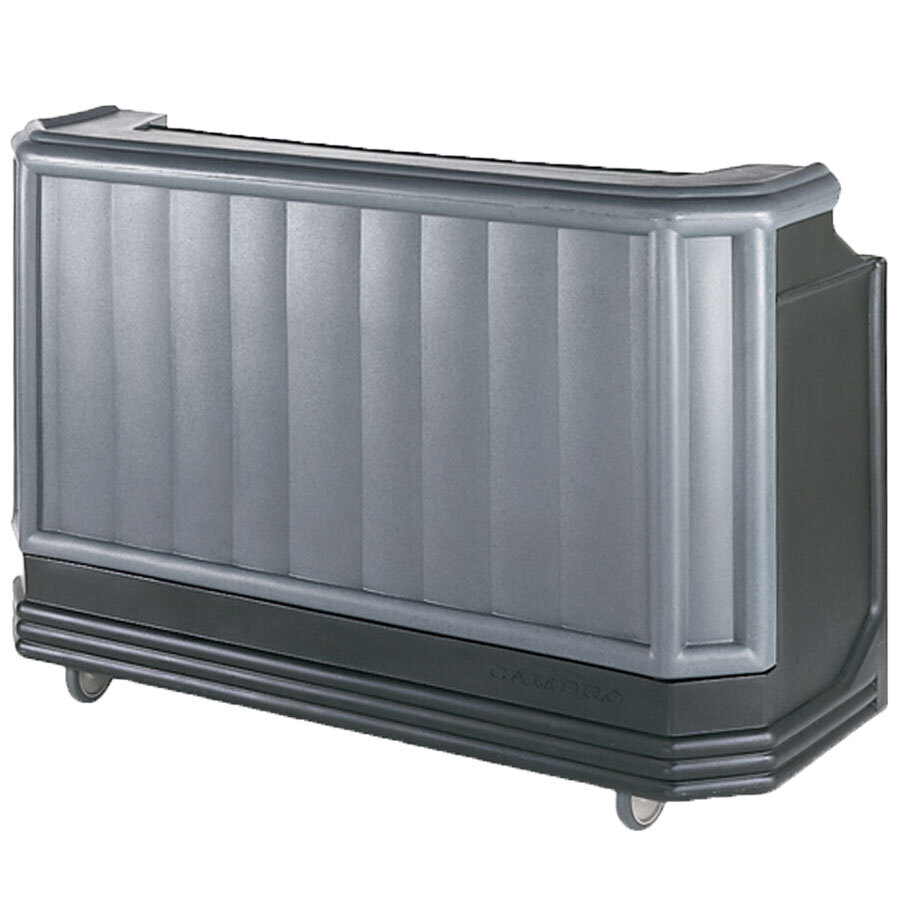 Cambro BAR730CP420 Granite Gray and Black Cambar® 73" Portable Bar with 7 Bottle Speed Rail and Cold Plate