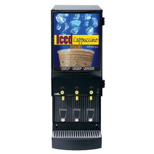 Curtis Cafe Series Primo CAFEPC3CS10900 Iced Cappuccino Machine with Three Hoppers and Sign - 120V