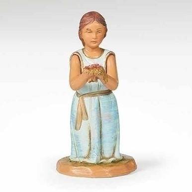 Roman Fontanini Girl with Roses, 5" Collection (54038)