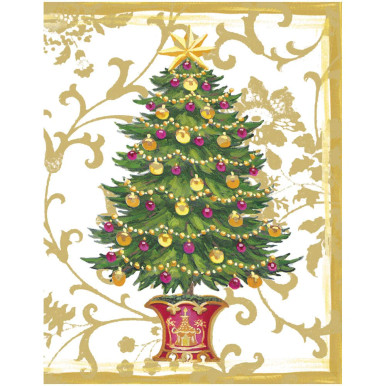 Caspari Gift Enclosure Cards, Gilded Tree Foil (54AENC)