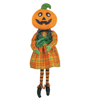 Hanna's Handiworks Dangle Leg, Plaid Pumpkin - Girl (55025B)