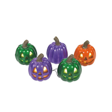 Department 56 Halloween Village Figures - Lit Shiny Pumpkin String Light (6009843)