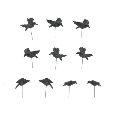 Department 56 Halloween Village Figures - Halloween Crows, Set of 10 (6010451)
