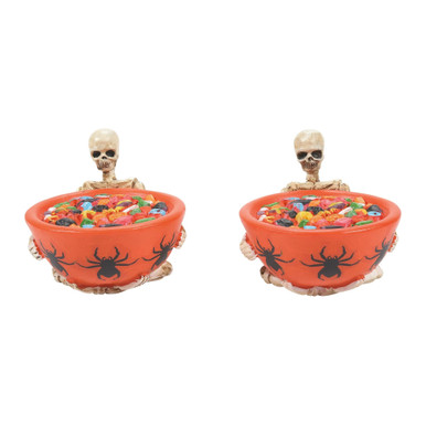 Department 56 Halloween Village Figures - Trick or Dare Treat Bowls, Set of 2 (6010453)