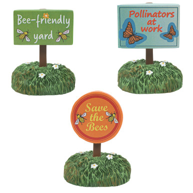 Department 56 Village Figures - Bee Friendly Signs, Set of 3 (6010461)