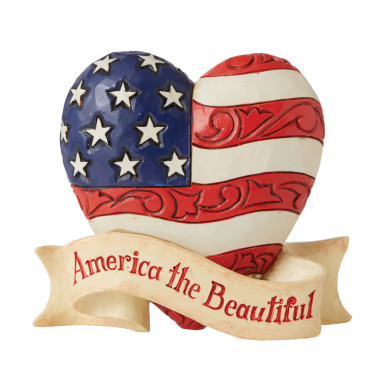 Enesco Jim Shore Heartwood Creek, Mini Patriotic Heart (6010559)