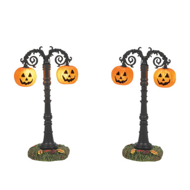 Department 56 Halloween Village, Hallows Eve Lit Street Lamps - Set of 2 (6012281)