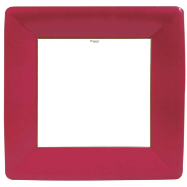 Caspari Square Paper Dinner Plates, Grosgrain Red - 2 Packs (6014DP)
