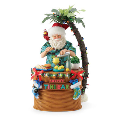 Enesco Possible Dreams Santa Figurine, Santa's Tiki Bar (6016443)